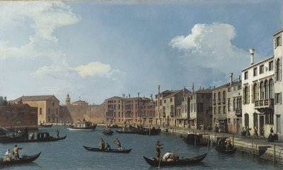 Pohled na kanál Santa Chiara, Benátky, asi 1730 (olej) od (1697-1768) Canaletto