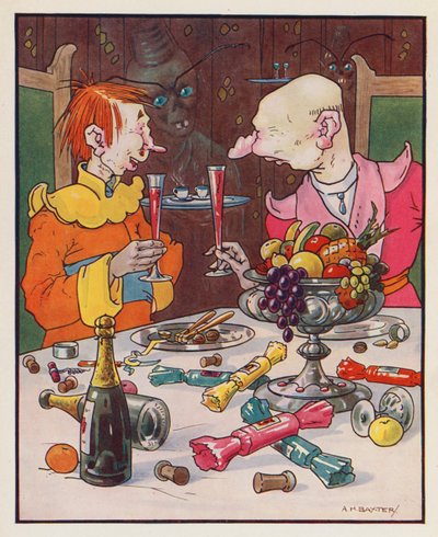 Ilustrace ke knize Gulliverovy cesty Jonathana Swifta (barevná litografie) od (after) American School