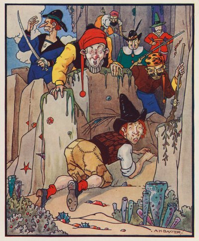 Ilustrace ke knize Gulliverovy cesty Jonathana Swifta (barevná litografie) od (after) American School
