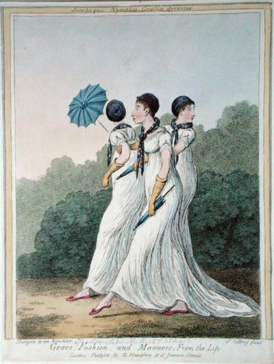 Grace, Fashion and Manners from Life, lept James Gillray (1757-1815), vydal G. Humphrey (ručně kolorovaný lept) od (after) English School