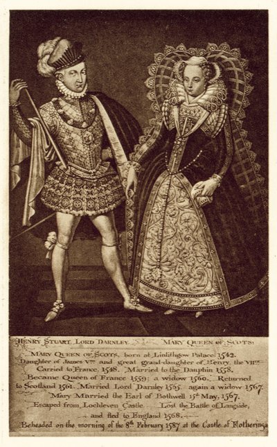 Henry Stuart Lord Darnley, Mary Queen Of Scots (litho) od (after) English School
