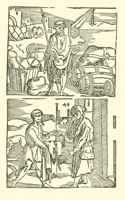 Ilustrace k The Roxburghe Ballads (dřevořez) od (after) English School