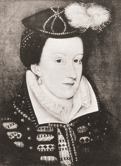 Marie, skotská královna (litho) od (after) English School