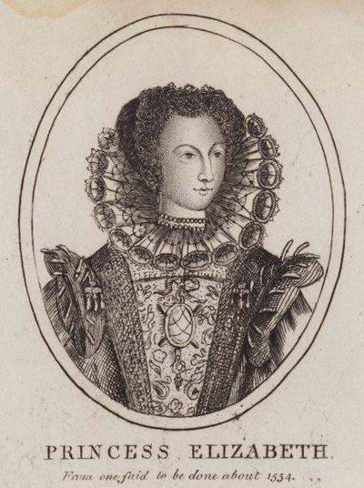 Princezna Alžběta, dcera krále Jindřicha VIII. a Anny Boleynové (rytina) od (after) English School