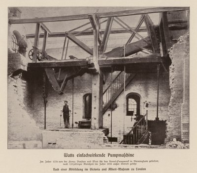 Jednočinný čerpací motor Boulton  Watt (čb fotografie) od (after) English photographer