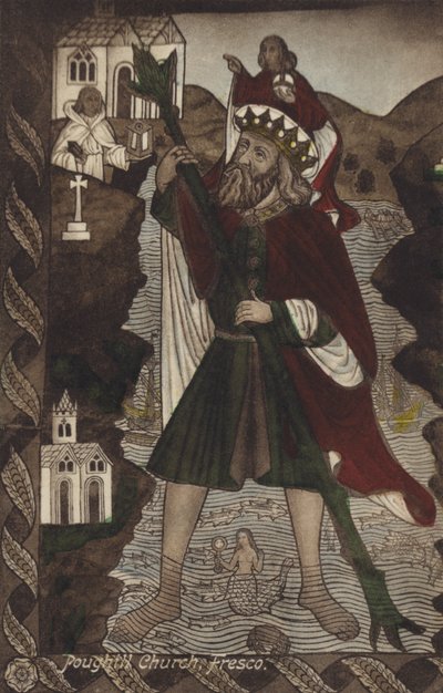 Poughill Church, Fresco (barevná fotografie) od (after) English photographer