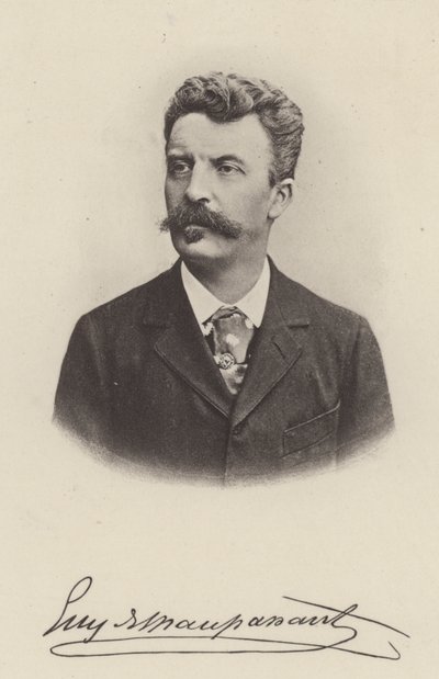 Guy de Maupassant, francouzský spisovatel povídek a romanopisec (černobílá fotografie) od (after) French Photographer