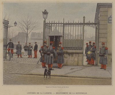 Vchod do kasáren, Raising the Sentinel (barevné foto) od (after) French Photographer