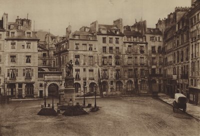 Place Dauphine, část zbořená v roce 1875 (černobílá fotografie) od (after) French Photographer