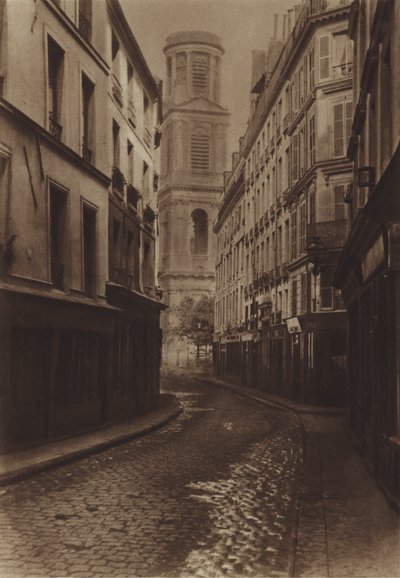 Rue du Vieux-Colombier (černobílá fotografie) od (after) French Photographer