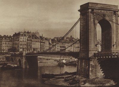 Pont Louis-Philippe, most reformy během revoluce v roce 1848 (černobílá fotografie) od (after) French Photographer