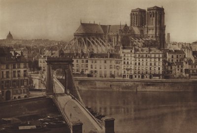 Most Louis-Philippe směrem k Cite (černobílá fotografie) od (after) French Photographer