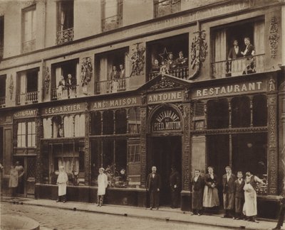 Restaurace Pied-de-Mouton, rue Vauvilliers (černobílá fotografie) od (after) French Photographer