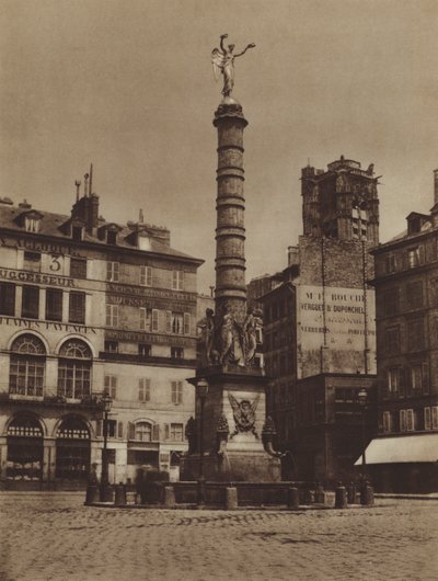 Place du Chatelet, fontána je na svém původním místě (černobílá fotografie) od (after) French Photographer