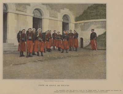 Policejní stanice Zouaves (barevná fotografie) od (after) French Photographer