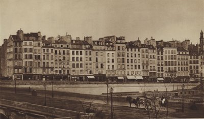 Quai Le Pelletier circa 1855, nyní součást Quai de Gesvres (černobílá fotografie) od (after) French Photographer