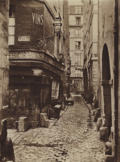 Rue Glatigny v roce 1865, foceno ze strany nábřeží (černobílá fotografie) od (after) French Photographer