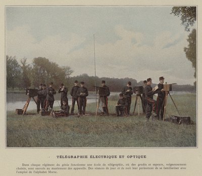 Elektrická a optická telegrafie (barevné foto) od (after) French Photographer
