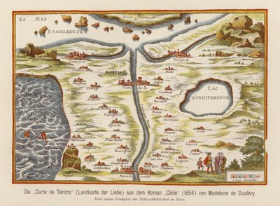 Carte de Tendre z románu Clelie od Medeleine de Scuderyové od (after) French School