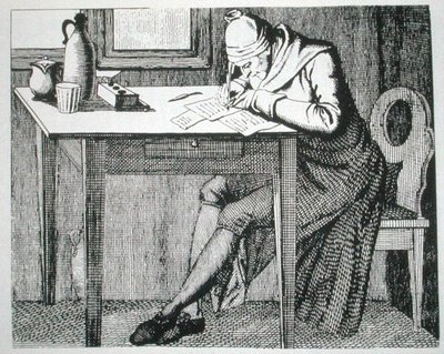 Gaspard Lavater (1741-1801) ve své studii, kopie ilustrace z jeho 