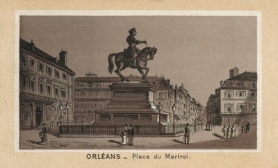 Orleans: Place du Martroi (litografie) od (after) French School