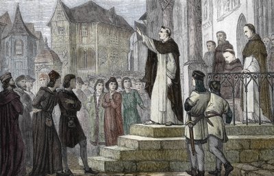 Zastoupení Alberta Velikého (1193/1206-1280) vyučujícího v Paříži, na univerzitě v Paříži, v prvním dominikánském klášteře na Rue Saint Jacques (College des Jacobins) pod vedením Guerica de Saint-Quentina) 1241-1245 ( Portrét Alberta od (after) French School