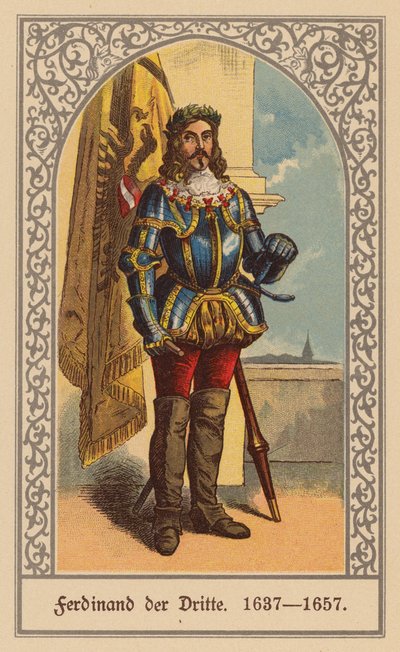 Ferdinand III, císař Svaté říše římské (barevná litografie) od (after) German School