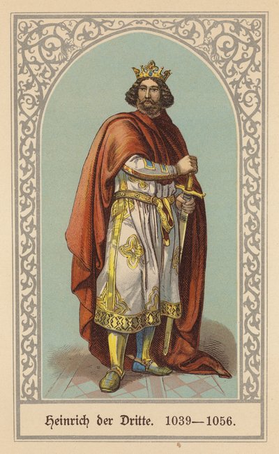 Jindřich III., císař Svaté říše římské (barevná litografie) od (after) German School