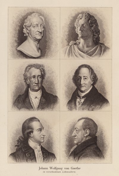 Johann Wolfgang von Goethe, německý básník a dramatik (litografie) od (after) German School