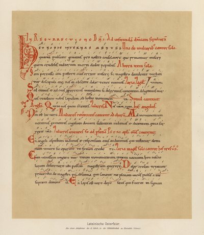 Latinská oslava Velikonoc (barevná litografie) od (after) German School