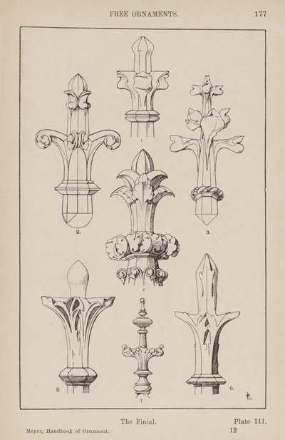 Ornament: Volné ornamenty, Závěrečná část (rytina) od (after) German School