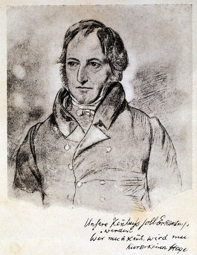 Portrét Georga Wilhelma Friedricha Hegela (1770-1831), německého filozofa a idealisty. Rytina podle kresby G. Hensela. od (after) German School
