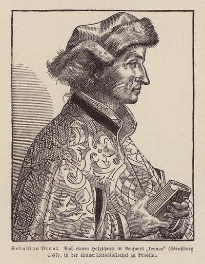 Sebastian Brant, německý renesanční humanista a satirik. (dřevoryt) od (after) German School