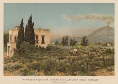 Villa Ferrigni u Neapole (barevná litografie) od (after) German School