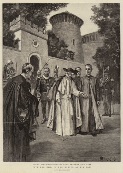 Papež Lev XIII v zimě svých dnů (rytina) od (after) Italian School