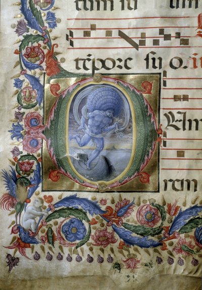 Osvětlená stránka graduálu (Miniatura od (c.1445 1527) Liberale da Verona