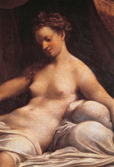 Danae, cca 1531, Antonio Allegri, známý jako Correggio (1489-cca 1534), olej na plátně od (c.1489-1534) Correggio