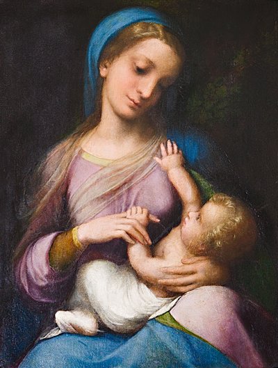 Madonna s dítětem nebo Madonna Campori (olej na panelu) od (c.1489 1534) Correggio