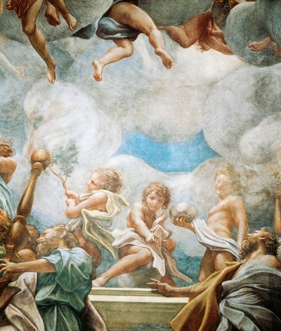 Efebes a apoštol, detail z Nanebevzetí Panny Marie od (c.1489 1534) Correggio