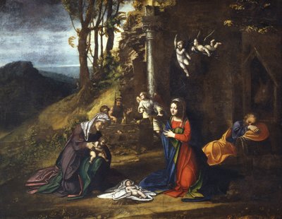 Narození Ježíše se svatou Alžbětou a mladým svatým Janem Křtitelem od (c.1489 1534) Correggio