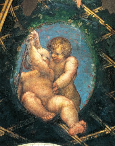 Vejčitý s andělíčky, detail výzdoby z Komory sv. Pavla nebo Abatyše od (c.1489 1534) Correggio