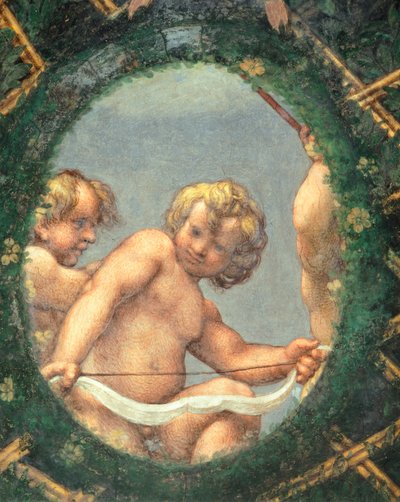 Vejčitý s cherubíny, freska od Antonia Allegri Da Correggia (1489-1534) Pokoj abatyše, klášter San Paolo, Parma, Itálie od (c.1489 1534) Correggio