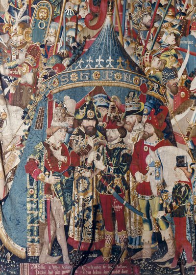 Der Trojanische Krieg: Achills Zelt, ca. 1470 (Wandteppich) von (fl.1450-75) Master of Coetivy