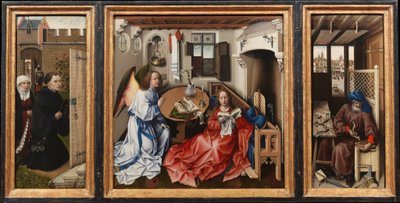 Annunciation Triptych (Merode Altarpiece), c.1427-32 (olej na dubu) od 13758-1444 Master of Flemalle