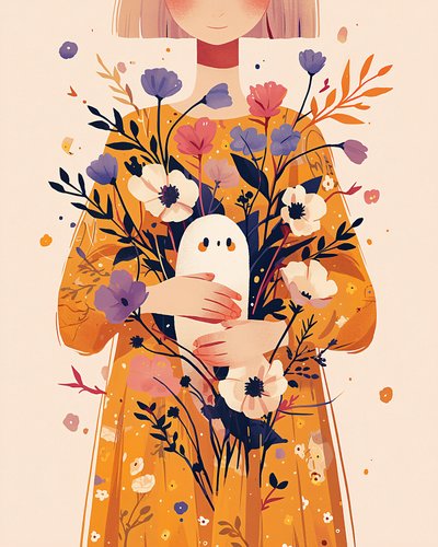 Stylová interiérová květinová výzdoba stěn s minimalistickými výtisky Flowers Art od F. Abderrahim