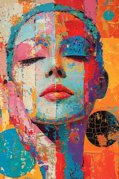 Žena tvář plátno minimalistické sochařské abstraktní sci fi surrealismus od F. Abderrahim