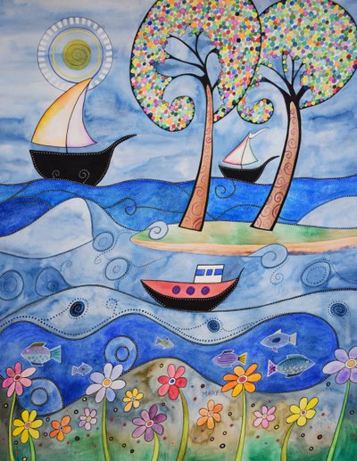 u moře od Marys Watercolors
