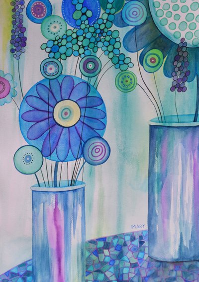 Moderní květiny od Marys Watercolors