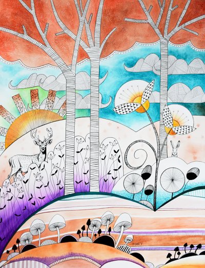 Moderní les od Marys Watercolors