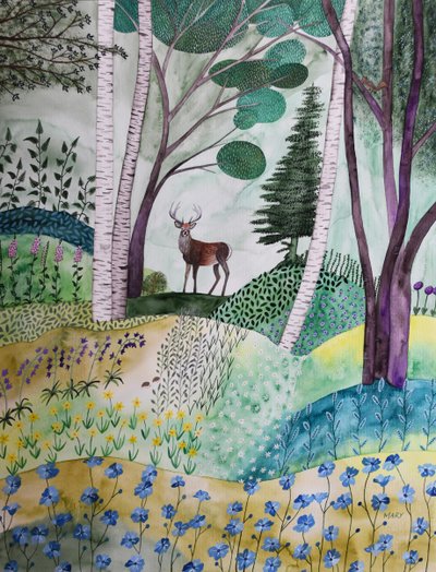 Jaro v lese od Marys Watercolors